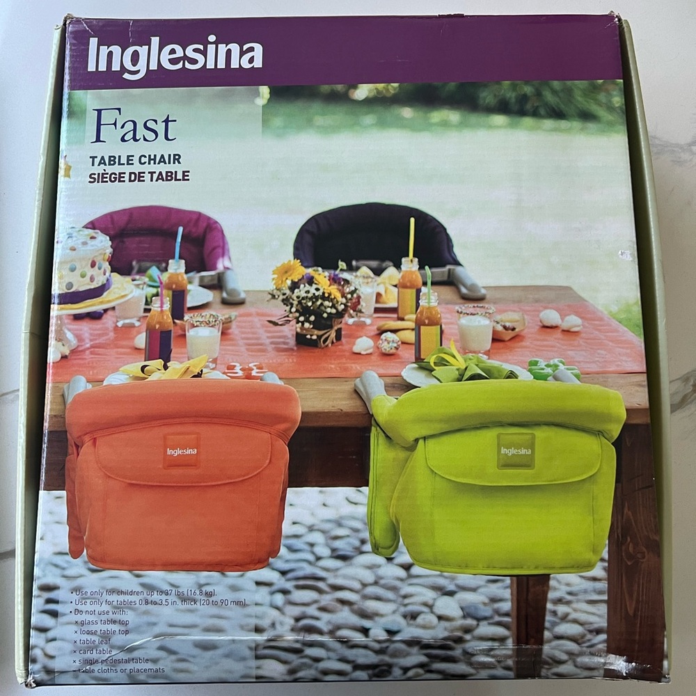 SOLD Inglesina Fast Table Chair, Red PLUS  Inglesina Fast Dining Tray Plus